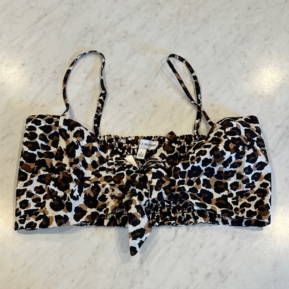 Express Leopard Print Crop Top